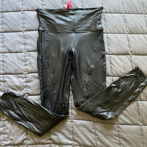 Spanx Moto Faux Leather Leggings